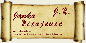 Janko Mitojević vizit kartica
